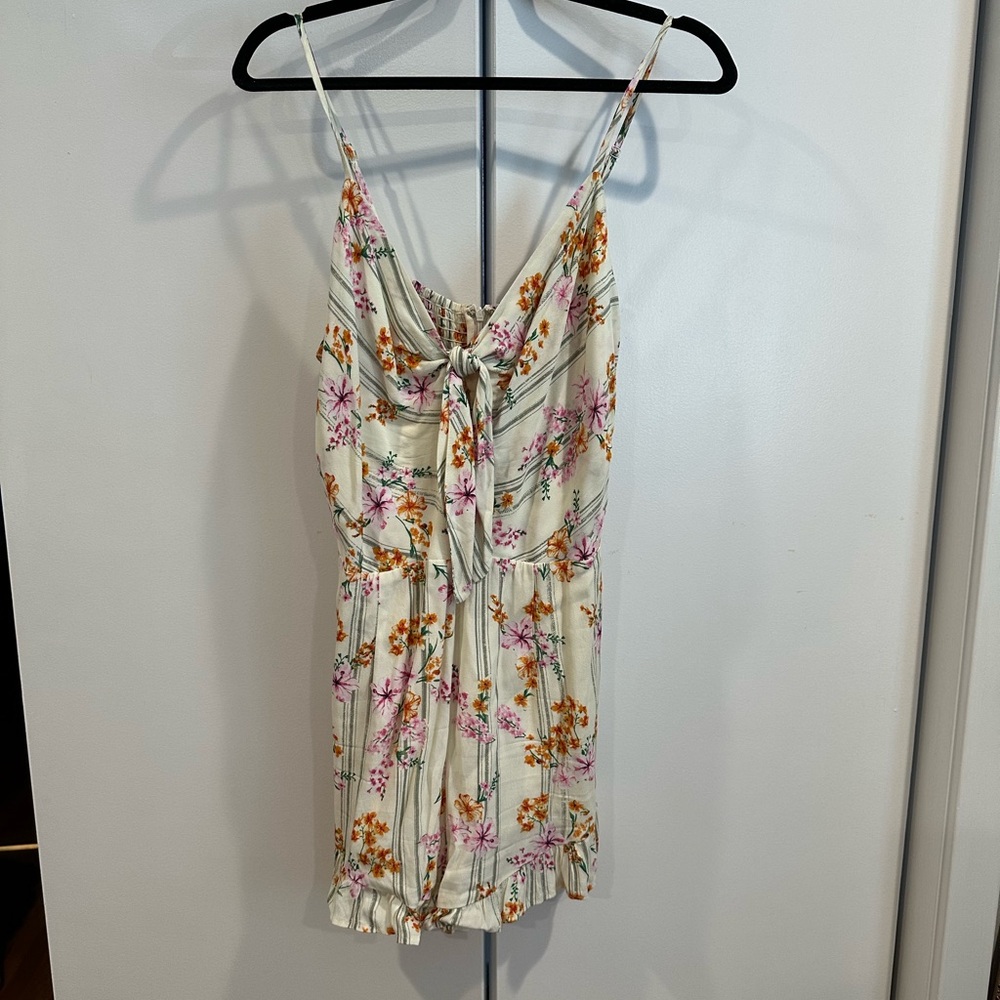 Floral Spaghetti Strap Shorts Romper